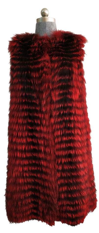 Winter Fur Ladies Red Genuine Fox Fur Vest 18V08RD.